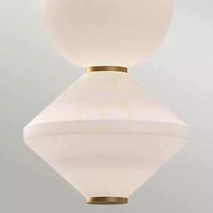 Lampa wisząca LED Bijou - opalowe szkło - postarzane złoto Elstead small 2