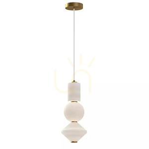 Lampa wisząca LED Bijou - opalowe szkło - postarzane złoto Elstead small 0