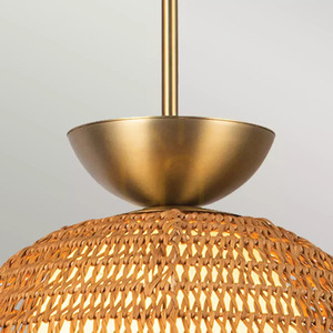 Lampa wisząca Perth - 1 źródło światła - Szczotkowane złoto Elstead small 4