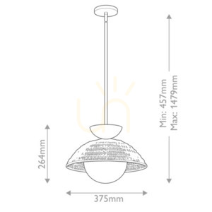 Lampa wisząca Perth - 1 źródło światła - Szczotkowane złoto Elstead small 6