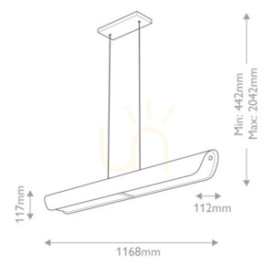 Lampa wisząca liniowa Elstead ARCO HK-ARCO-LED-LP-117-BX LED 43W 2150lm 3000K, czerń oksydowana, 117 cm small 7