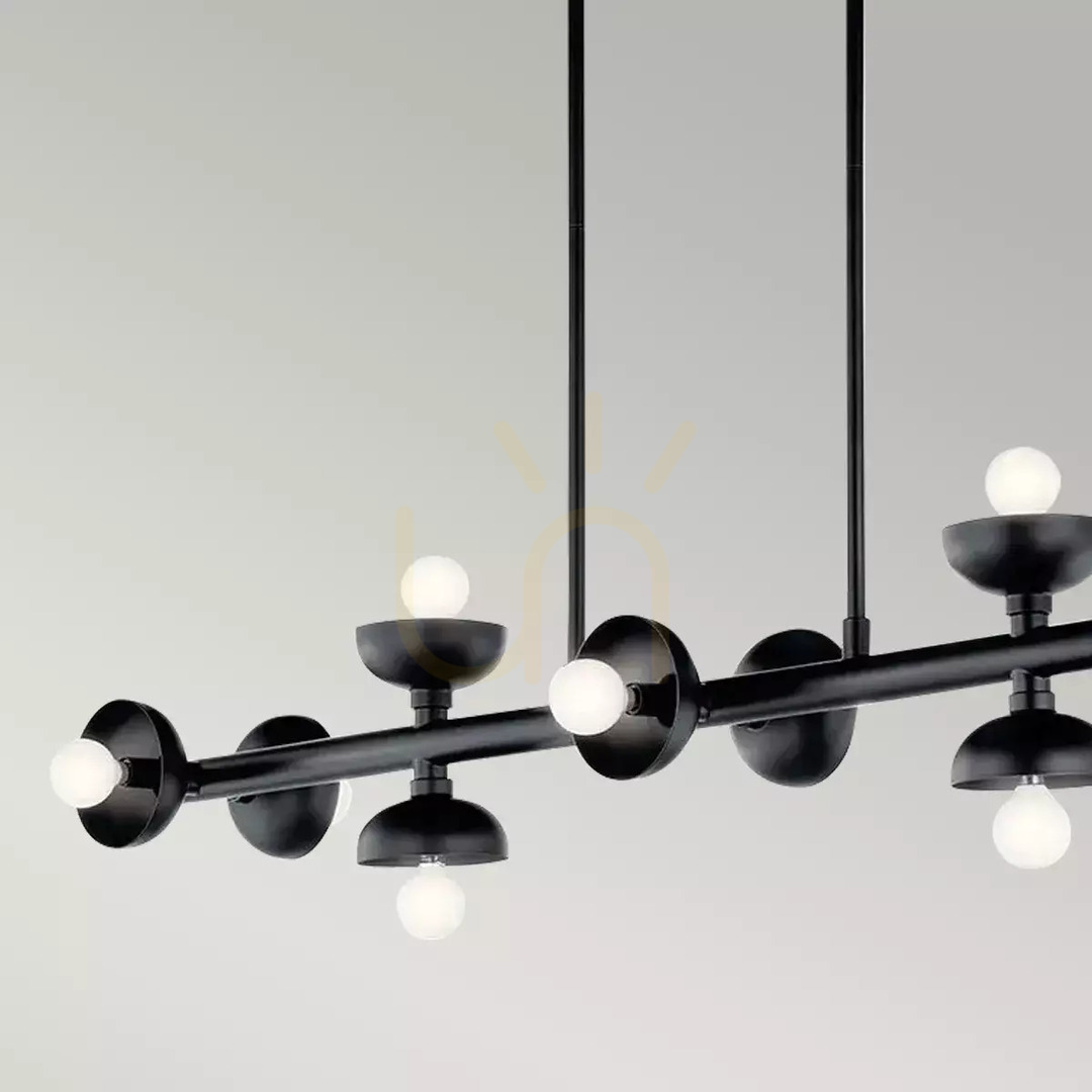 Obejrzyj Lampa wyspowa Palta - 10 źródeł światła - Satynowa czerń Elstead Lampa wyspowa Palta - 10 źródeł światła - Satynowa czerń Elstead