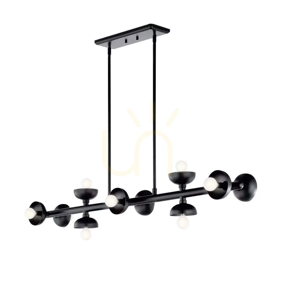 Sprawdź Lampa wyspowa Palta - 10 źródeł światła - Satynowa czerń Elstead Lampa wyspowa Palta - 10 źródeł światła - Satynowa czerń Elstead