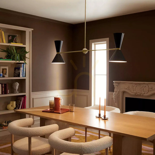 Sprawdź Lampa wisząca liniowa Phix Elstead 4xE27 130 cm szampański brąz i czerń