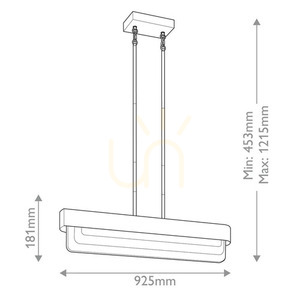 Lampa wyspowa LED Serene 92,5 cm - Naturalny mosiądz Elstead small 7