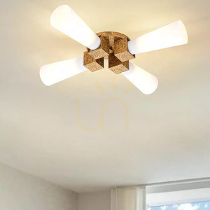 Lampa wisząca Kristy - 4 źródła światła - Przecierane złoto Elstead small 5