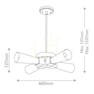 Lampa wisząca Kristy - 4 źródła światła - Przecierane złoto Elstead small 7