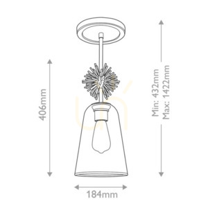 Mała lampa wisząca Staring z przezroczystym kloszem - 1 źródło światła - Przecierane złoto Elstead small 7