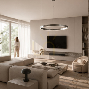 Lampa wisząca CIRCLE 100 LED nikiel szczotkowany 100 cm small 2