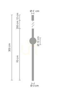 Lampa wisząca O-LINE LED 93 cm mosiądz small 7