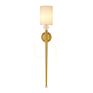 Kinkiet DAMA złoty z białym kloszem, 92 cm, E14 small 2