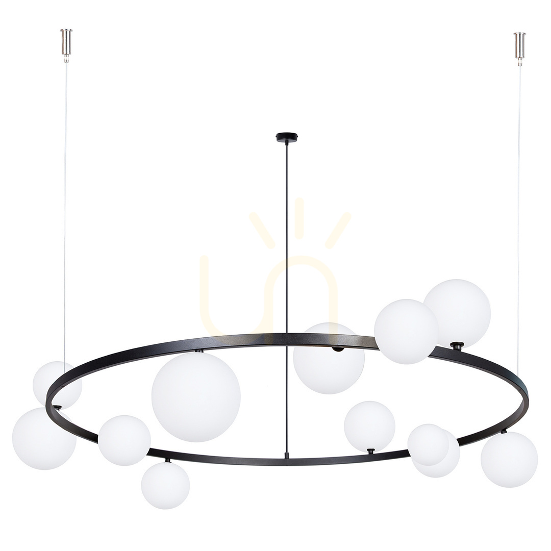 Sprawdź Żyrandol Sigma BOLERO 12 czarny biały klosz 126 cm SKU 41321 Żyrandol Sigma BOLERO 12 czarny biały klosz 126 cm SKU 41321