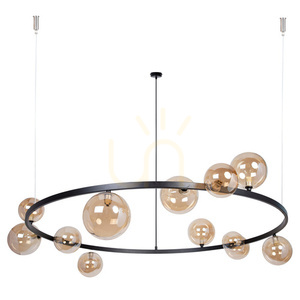 Żyrandol Sigma BOLERO 12 czarny bursztynowy szklany 41324 small 0