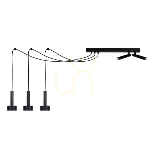 Sprawdź Lampa wisząca Sigma STAMP Spider czarna 5xGX53 41256