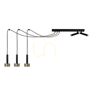 Lampa wisząca Sigma STAMP Spider 5 czarno-złota 41258 small 0