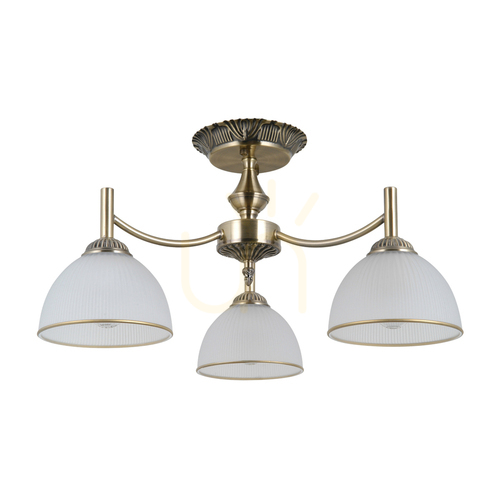 Sprawdź Lampa wisząca Italux Fener 3×E27, antyczny mosiądz / biały opal, Ø 52 cm, PND-40653-3-ABR-WH