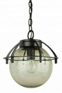 Lampa wisząca zewnętrzna SU-MA K 1018/1/KPO kula 25 cm czarna patyna biała small 1