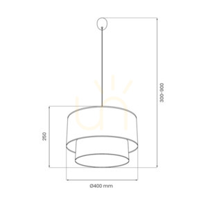 Lampa wisząca BUENO z podwójnym abażurem, jasny i juta, 1xE27 small 5