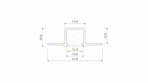 Profil LED LUMINES typ GAUDI surowy bez perforacji 3 m small 1