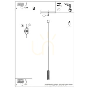 Lampa wisząca IVAR 1 ochra czerwona LED 3000K - THORO small 2