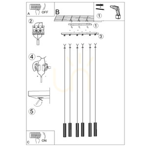 Lampa wisząca IVAR 6L ochra czerwona LED 3000K - THORO small 2