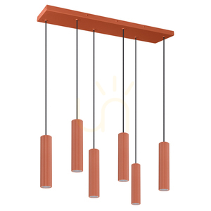 Lampa wisząca IVAR 6L ochra czerwona LED 3000K - THORO small 0