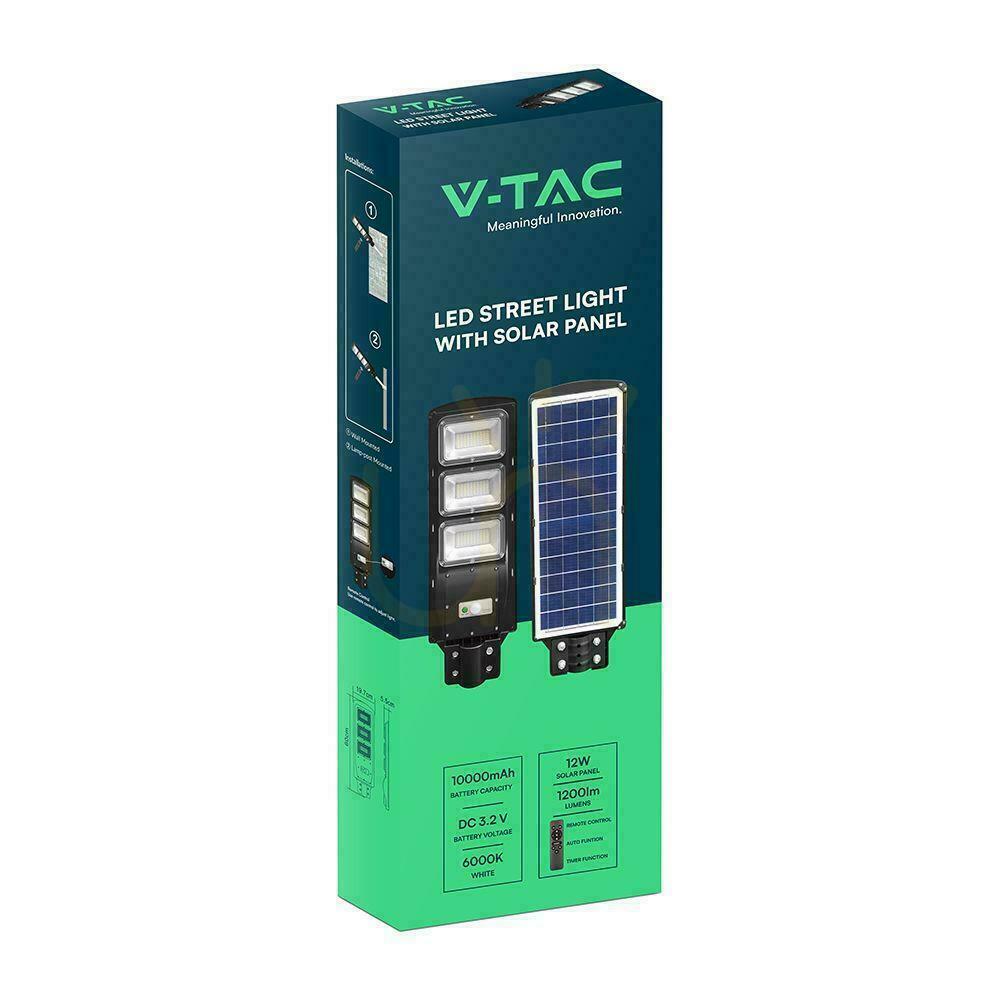 Sprawdź Naświetlacz Oprawa Uliczna LED Solarna V-TAC 12W Czarny VT-ST180W 6000K 1200lm Naświetlacz Oprawa Uliczna LED Solarna V-TAC 12W Czarny VT-ST180W 6000K 1200lm
