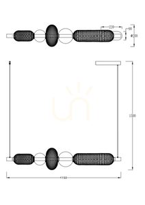 Lampa wisząca Zuma Line SAAR MD2596-5B-3BGT Czarny 1xLED small 3