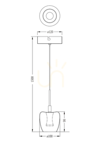 Zuma Line NELSON MD2291-1A-3BGN – czarno-złota lampa wisząca LED 3000 K small 3