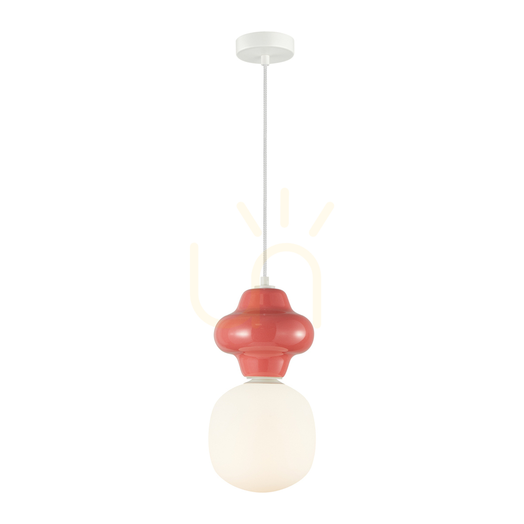 Sprawdź Lampa wisząca Italux Latera czerwona szklano-ceramiczna E14 PND-94331-1L-RED Lampa wisząca Italux Latera czerwona szklano-ceramiczna E14 PND-94331-1L-RED