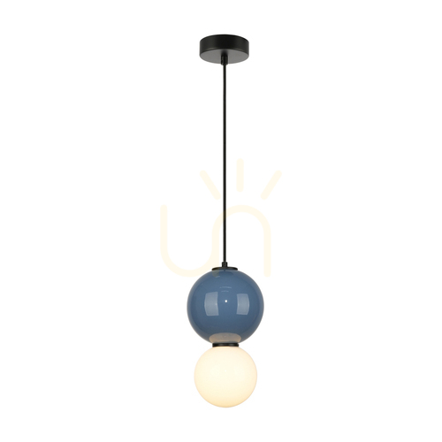 Sprawdź Lampa Wisząca Italux Pieve LED Niebieska Szkło Ceramika PND-95221-1S-BLU