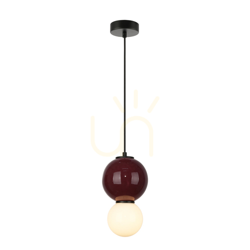 Sprawdź Lampa wisząca Italux Pieve LED bordowa szklano-ceramiczna PND-95221-1S-PRP