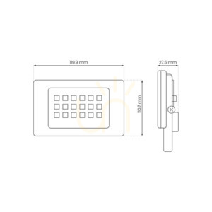 Czarny Naświetlacz Led 20 W 4000 K IP65 small 4