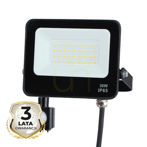 Sprawdź Czarny Naświetlacz Led 30 W 4000 K Pir IP65
