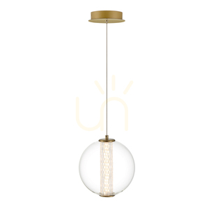 Lampa wisząca ATOMO - 1 źródło światła - Szczotkowane złoto QUINTIESSE small 1