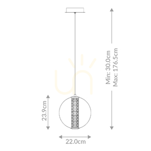 Lampa wisząca ATOMO - 1 źródło światła - Szczotkowane złoto QUINTIESSE small 2