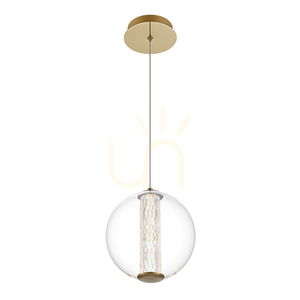 Lampa wisząca ATOMO - 1 źródło światła - Szczotkowane złoto QUINTIESSE small 0