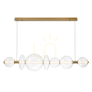 Lampa wyspowa ATOMO - 7 źródeł światła - Szczotkowane złoto QUINTIESSE small 1