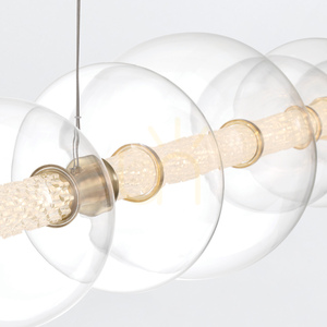 Lampa wyspowa ATOMO - 7 źródeł światła - Szczotkowane złoto QUINTIESSE small 6