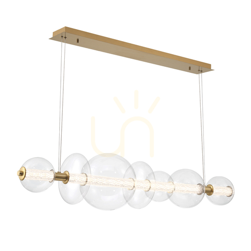 Sprawdź Lampa wyspowa ATOMO - 7 źródeł światła - Szczotkowane złoto QUINTIESSE