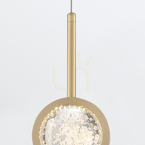 Sprawdź Lampa wisząca BARLETTA - 1 źródło światła - Szczotkowane złoto QUINTIESSE