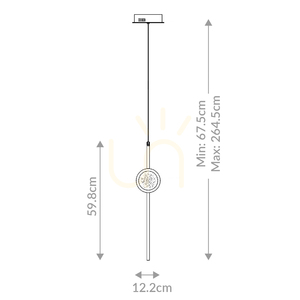 Lampa wisząca BARLETTA - 1 źródło światła - Szczotkowane złoto QUINTIESSE 2 Lampa wisząca BARLETTA - 1 źródło światła - Szczotkowane złoto QUINTIESSE small 2