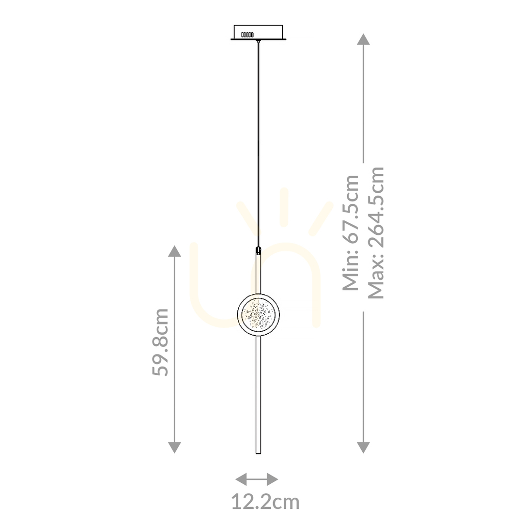 Obejrzyj Lampa wisząca BARLETTA - 1 źródło światła - Szczotkowane złoto QUINTIESSE Lampa wisząca BARLETTA - 1 źródło światła - Szczotkowane złoto QUINTIESSE