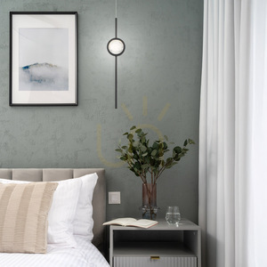 Lampa wisząca BARLETTA - 1 źródło światła - Matowa czerń QUINTIESSE small 5