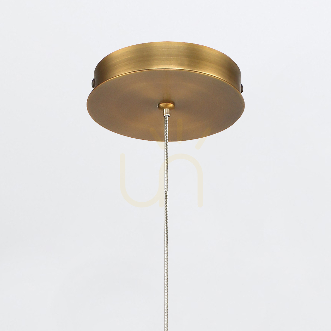 Wyświetl Lampa wisząca CUMBERLAND - 1 źródło światła - Szczotkowane złoto QUINTIESSE Lampa wisząca CUMBERLAND - 1 źródło światła - Szczotkowane złoto QUINTIESSE