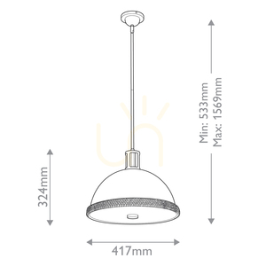 Lampa wisząca DORAL - 2 źródła światła - Matowa biel, vintage mosiądz QUINTIESSE small 2