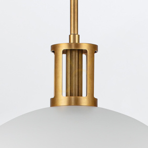 Lampa wisząca DORAL - 2 źródła światła - Matowa biel, vintage mosiądz QUINTIESSE small 4