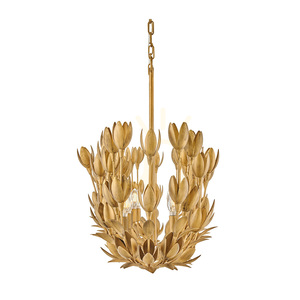 Lampa wyspowa FLORA - 10 źródeł światła - Oksydowane złoto QUINTIESSE small 3