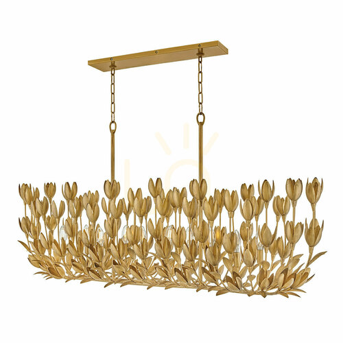 Sprawdź Lampa wyspowa FLORA - 10 źródeł światła - Oksydowane złoto QUINTIESSE