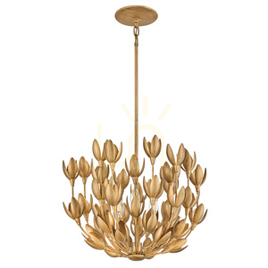 Lampa wisząca FLORA - 3 źródła światła - Oksydowane złoto QUINTIESSE 1 Lampa wisząca FLORA - 3 źródła światła - Oksydowane złoto QUINTIESSE small 1